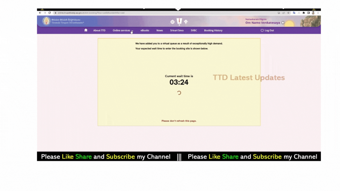A design flaw in TTD booking system exposed by youtuber
